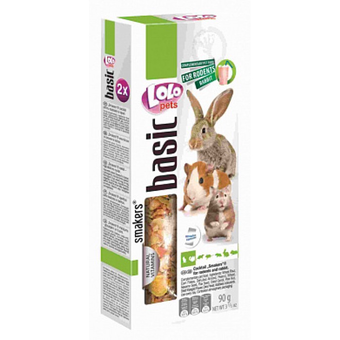 Колосок для грызунов и кроликов с лепестками цветов 90гр "Lolopets"